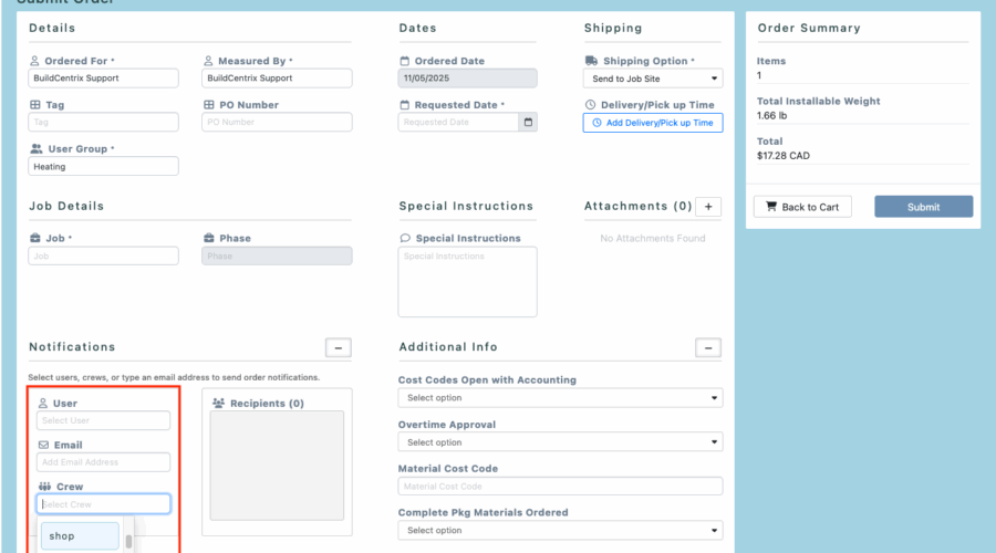 Release 324 – Production Lead Times & Crew Notifications